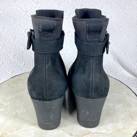 UGG Australia Ankle Wedge Bootie Women 10 Black Waterproof Comfort Platform Boot - Picture 8 of 12
